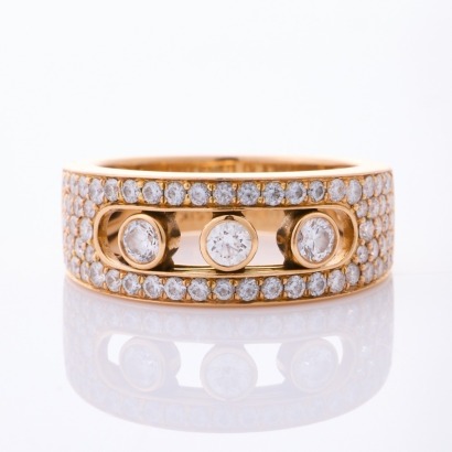 Messika, 18ct Rose Gold, 'Move' 1.00ct Diamond Pave Set Dress Ring