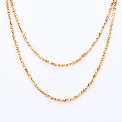 15ct Yellow Gold, Foxtail Link Muff Chain, with a 14ct Yellow Gold Swivel Albert Clasp