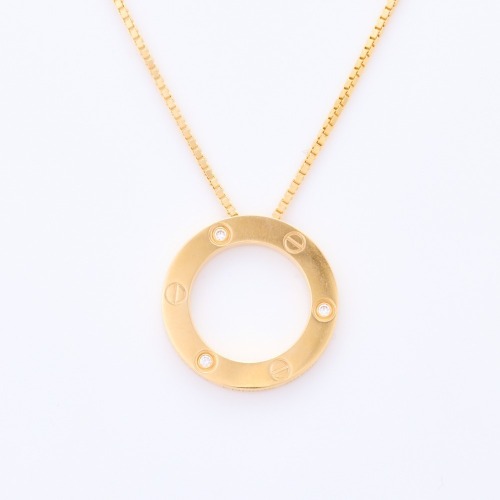 Cartier, 'Circle of Love' 18ct Yellow Gold, Diamond Set Modern Necklace