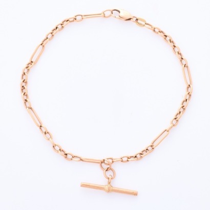 9ct Rose Gold, 21cm Long Vintage Bracelet