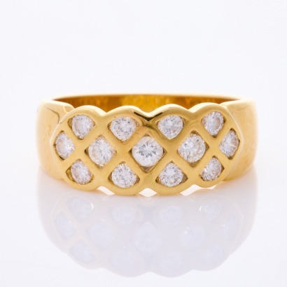 David Keefe, 18ct Yellow Gold, Modern . 62ct Diamond Dress Ring