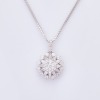 18ct White Gold, .71ct Diamond Cluster Pendant on 40cm 18ct White Gold, Box Link Chain