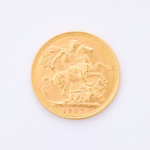 A full, 1907 Sovereign Coin
