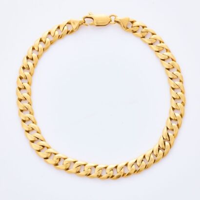 18ct Yellow Gold, 22cm Curb Link Bracelet