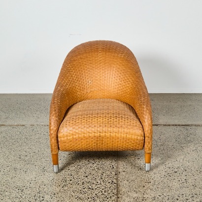 A Woven Leather Arm Chair by Antonio Citterio for Maxalto B&B Italia AF