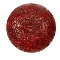 A Chinese 'Peony' Lacquer Lidded Box