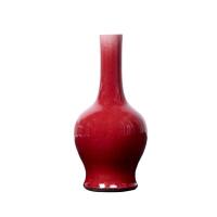 A Chinese Early/Mid Qing Dynasty Red-glazed Bottle Vase