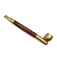 A Chinese Made Vietnamese Huanghuali and Brass Pipe