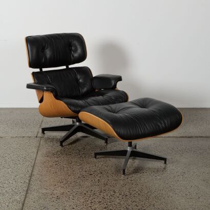 An Authentic Eames Lounge Chair And Ottoman By Herman Miller