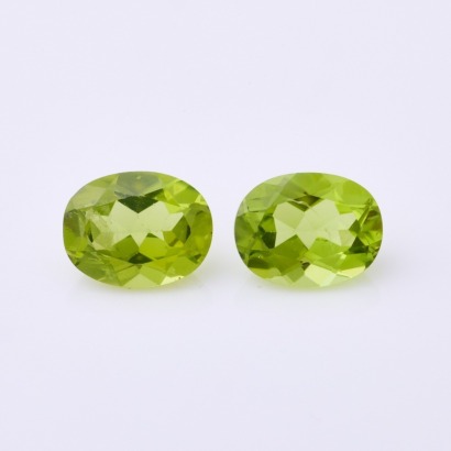 One Pair of 4.20ct Loose Oval Mixed Cut Peridot