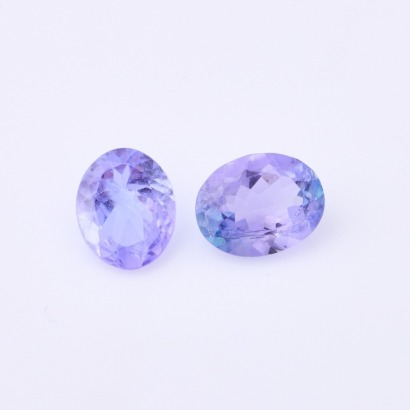 One Pair of 3.18ct, Loose Oval Mixed Cut Tanzanites