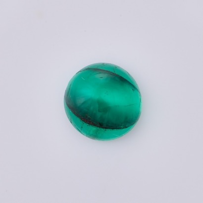 One 3.75ct, Loose Round Cabochon Cut Half Trapiche Colombian Emerald