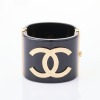 Chanel, Black Resin / Gold-tone, CC Cuff Bracelet with Box