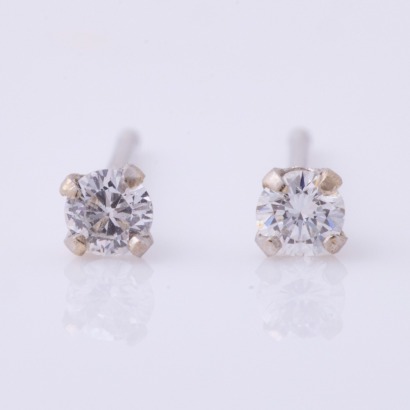 14ct White Gold, 2.50mm Diamond Stud Earrings