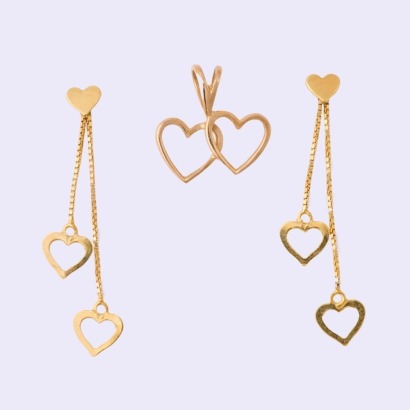 9ct Yellow Gold, Earring / Pendant Set - Near new
