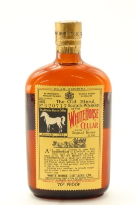 (1) White Horse Scotch Whisky Hip-Flask Bottled in 1958, 70 Proof, 200ml-350ml