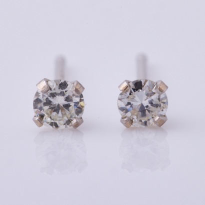 14ct White Gold, 2.80mm Diamond Stud Earrings