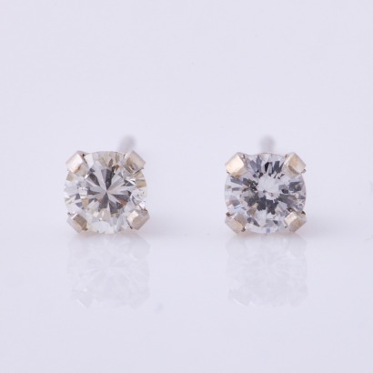 14ct White Gold, 3.45mm Diamond Stud Earrings
