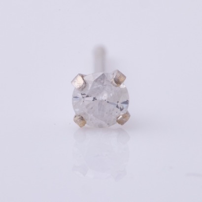 14ct White Gold, 2.80mm Diamond Single Stud Earring