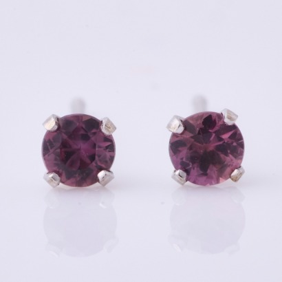 14ct White Gold, 3.0mm Pink Sapphire Stud Earrings