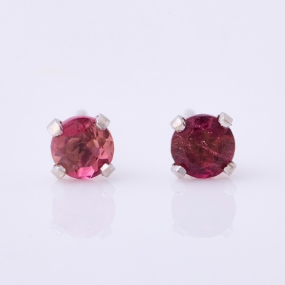 14ct White Gold, 3.50mm Tourmaline Stud Earrings