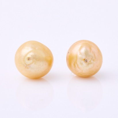 14ct White Gold, 11.0mm Baroque Pearl Stud Earrings