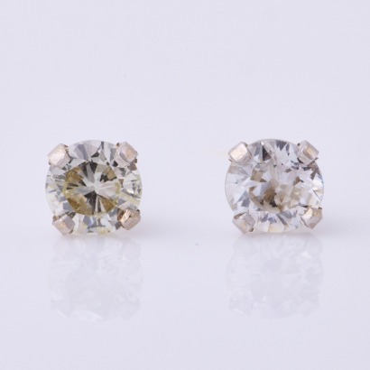 14ct White Gold, 3.90mm Diamond Stud Earrings