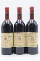 (3) 1980 Tyrrell's Wines Long Flat Red, Hunter Valley (MS)