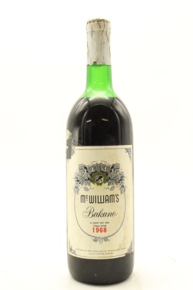 (1) 1968 McWilliam's 'Bakano' Dry Red Table Wine, Hawke's Bay (US)