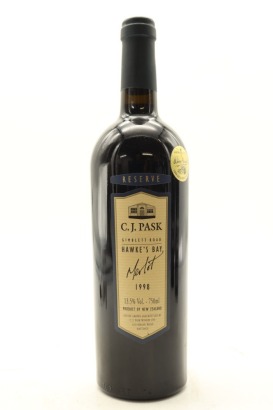 (1) 1998 C.J. Pask Merlot, Gimblett Gravels
