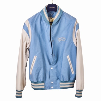 Louis Vuitton, Forever Varsity Jacket - Bleu Glacier, Size 54 - Near new