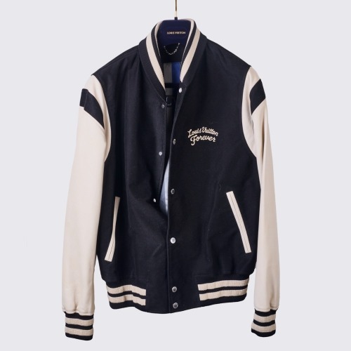 Louis Vuitton, Forever Varsity Jacket - Black / Cream, Size 52 - Near new