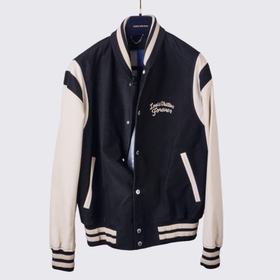 Louis Vuitton, Forever Varsity Jacket - Black / Cream, Size 52 - Near new