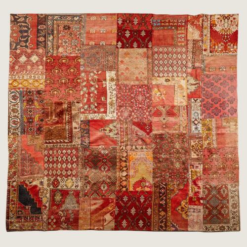 A Large Fragmented Turkish Patchwork Carpet