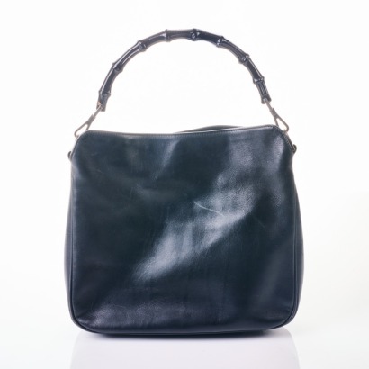 Gucci, Vintage Black Leather Bucket Bag