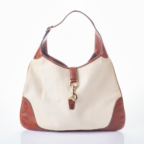 Gucci, Off White Canvas / Leather Jackie O Bouvier Hobo Bag