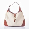 Gucci, Off White Canvas / Leather Jackie O Bouvier Hobo Bag