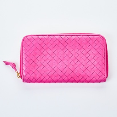 Bottega Veneta, Peony Intrecciato Zip Around Wallet