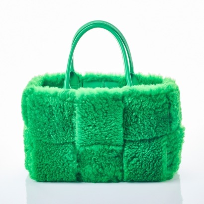 Bottega Veneta, Small Intrecciato Arco Shearling Tote Bag - Near new