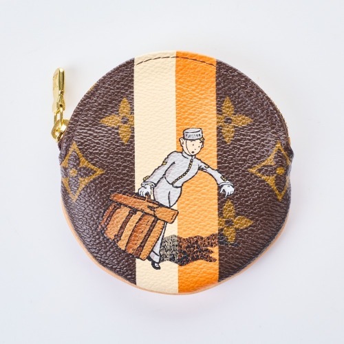 Louis Vuitton, Monogram Porte Monnaie Round Groom Coin Purse with Box - As new