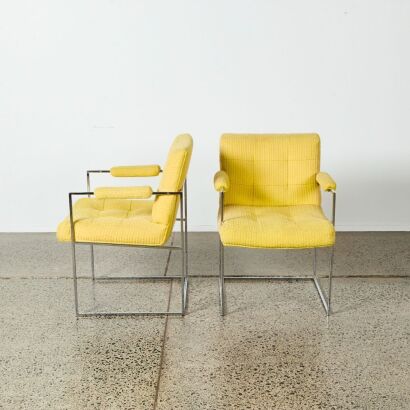 A Pair of 'Thin Line' Armchairs by Milo Baughman for Thayer Coggin