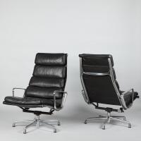 A Pair of Charles and Ray Eames Soft Back Recliner Chairs