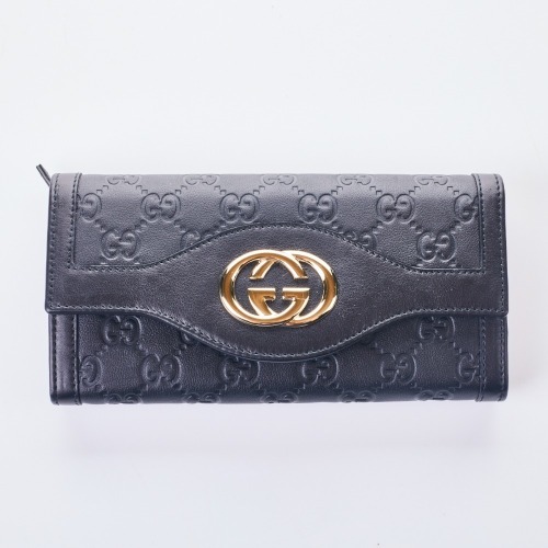 Gucci, Guccissima Black Sukey Continental Wallet with Box - As New