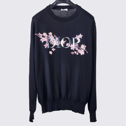 Dior x Sorayama 2019, Unisex, 100% Wool, Crewneck Cherry Blossom Jumper, Size XL