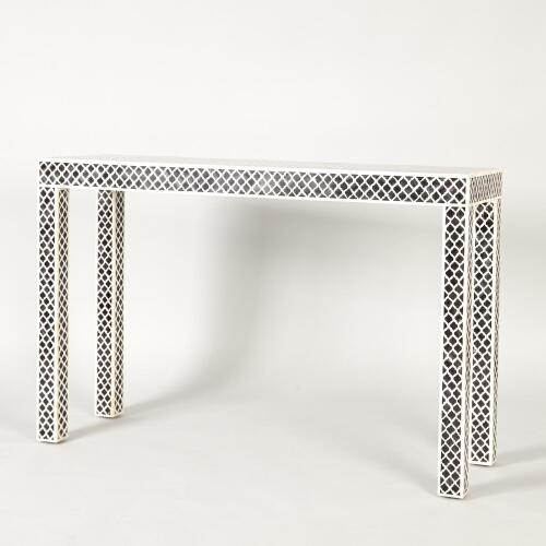 A Bone Inlaid Console Table