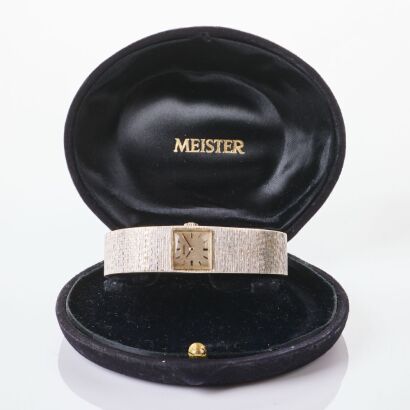 18ct White Gold, 15mm Meister Ebel, Ladies Cocktail Manual WInd Wristwatch, circa 1960's