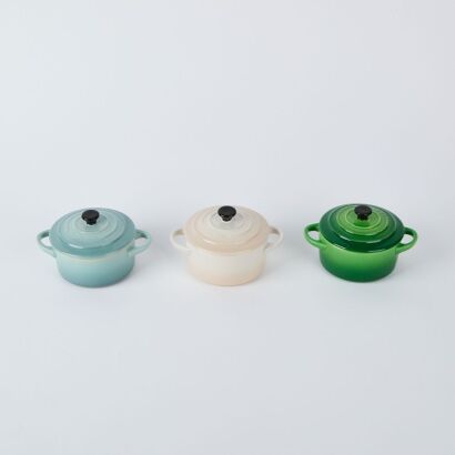 A Set Of Three Le Creuset Petite Casserole Dishes