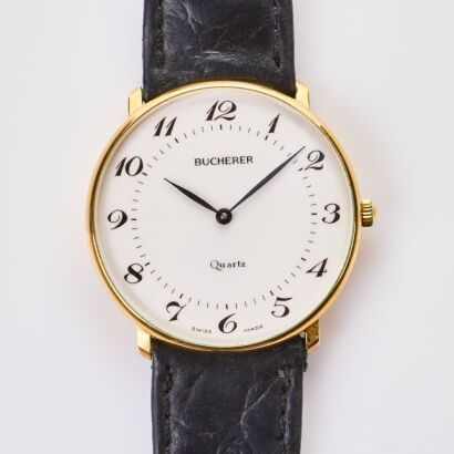 Gold Plated, 32.5mm Bucherer Quartz Wristwatch, circa 1984
