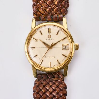 Stianless Steel /Gold Filled, 33mm OMEGA Seamaster Crosshair Dial Wristwatch, circa 1961