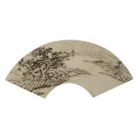 A Chinese Painting of Landscape and Figure on Fan